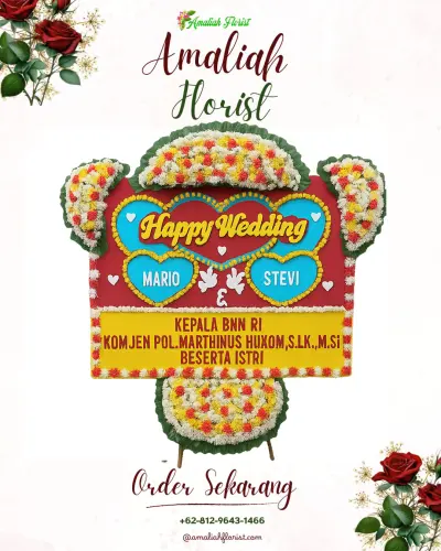 Karangan Papan Bunga Pernikahan di Sadabuan
